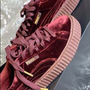 Burgundy Rihanna creepers (PUMA)